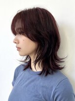 エイチ ウルフカット 大阪梅田(811)&nbsp;ミルクティーベージュショートボブシースルーマッシュパーマ50代
