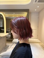 リリー 鷺沼店(RILLY)&nbsp;〈キシタクヘアー〉ブリーチ無しカラー・チェリーレッドブラウン