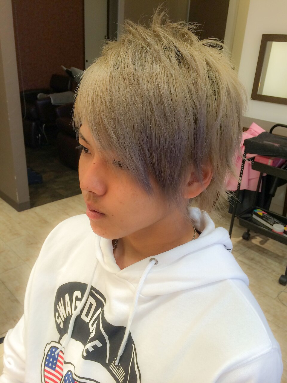 mallia☆メンズツーブロックアシメショートスタイル：L001987397