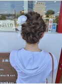 : くるりんぱ編み込みアレンジ