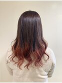 大人かわいいグラデーションカラー レッドブラウン