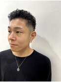 フェードオールバックパーマ