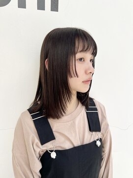 マカロニコースト(macaroni coast) 前髪ありミディアムレイヤー顔周りレイヤー顔周りカット姫カット