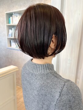 キャアリー(Caary) 福山人気丸みショートボブ耳掛けショコラブラウン春小顔ヘア20代