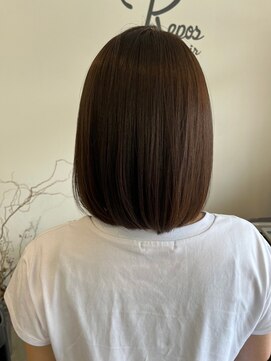 レポヘアー(Repos hair) 20代30代大人可愛い髪質改善グレージュストレートボブ透明感