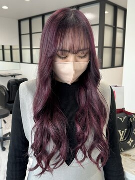 ビューティーサロン クロス(CROSS) ピンクラベンダー/ブリーチカラー/ピンクカラー/ロング