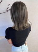 ハイライト/バレイヤージュ/グレージュ/切りっぱなし