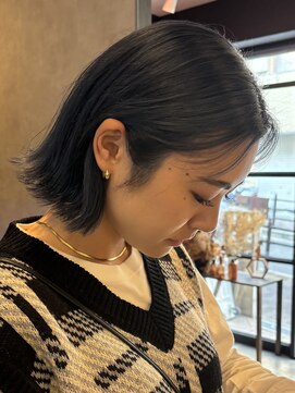 オルソーヘアー(orso hair) orso hair x 切りっぱなしネイビーカラー