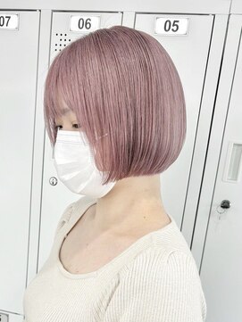 ムク 横浜店(muku) ダブルカラーミルクティーベージュカラーケアブリーチ韓国ボブ