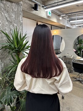 ボルドーカラー×髪質改善縮毛矯正