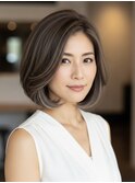 白髪ぼかしハイライトブリーチミルクティーベージュ