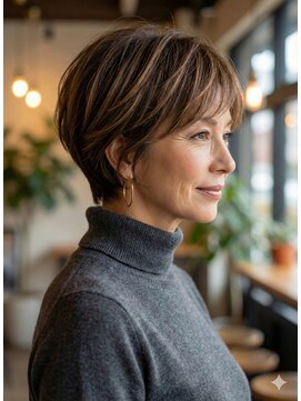 花かんざし ミセスショート×ハイライト