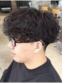 天神波巻きスパイラルパーマシャドウパーマルーズショートメンズ