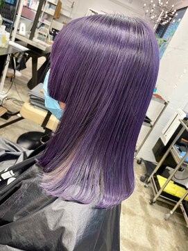 ディーカヘアーセンダイ(Di KA HAIR sendai) ぶつ切り/前髪パッツン/姫カット/ラベンダー/インナーカラー