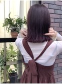 【Juno鹿児島中央店】ボルドー×切りっぱなしボブ