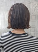 ゆるふわウェーブ×切りっぱなしボブ