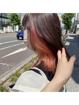 ボアップ 京橋店(boappu) #インナーカラー　#インナー　#コーラルピンク