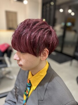 サニーズ(SUNNY'S by CONKS) ワインレッドカラーのメンズマッシュ