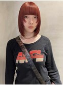 黒髪/ボブルフ/ネビージュ/小顔/ワンレン/梅田/髪質改善/前髪