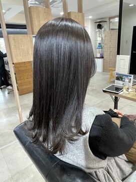 クラン 岡本(Chlan) 地毛風カラー×スモーキーグレージュ