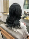 レイヤーカット＊モスグリーン(ブリーチ無し)