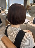 ボブ 丸みボブ ショコラブラウン 艶髪 切りっぱなしボブ 美髪
