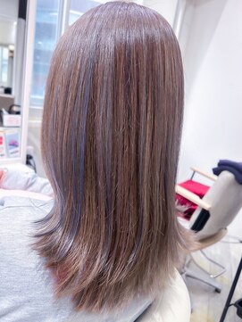 ミシェリー 新宿店(misherry) ふんわりブラウンカラー×ナチュラル細めハイライトブルーカラー