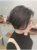 本厚木◎丸みショートボブ◎イルミナカラーココアベージュ本厚木