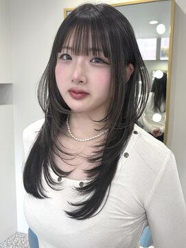 ボタン 熊本(VOTAN) 韓国ヘア/レイヤーカット/ハッシュカット/暗髪/グレージュ
