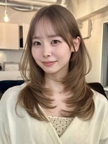 ライン(LINE)&nbsp;韓国風/レイヤー/前髪カット/オリーブ/透明感/ハッシュカット