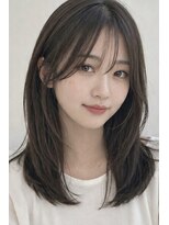 ヘアーエボリューション ナチュラル透明感くびれミディレイヤースタイル