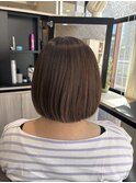 大人可愛い◎まとまるツヤボブ×ベージュカラー
