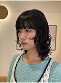 ミディアム/ボブ/レイヤー/顔周りレイヤー/パーマ/艶カラー