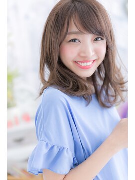 ヘアアンドビューティー ミック(Hair & Beauty miq) 視線惹きつけ♪斜めバング×ミックスカールa