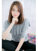大人かわいいニュアンスカラー透明感ワンカールこなれヘアc1