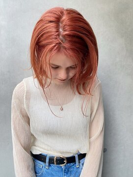 リノショアーズ 日本大通り店(RINOSHORES) 【ブリーチ＋ワンカラー】スリークボブ/アプリコットベージュ