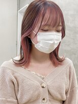 ソーコ 渋谷(SOCO) ハイトーンインナーカラーピンクベージュフェイスフレーミング