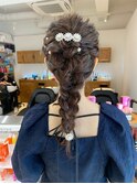 結婚式ヘアセット編み込みアレンジ