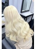 韓国ロングヘア×ホワイトブロンド