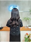暗髪ミルクティーベージュダブルカラーインナーカラー
