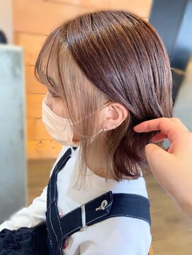 リドルヘアー 石井町店(Riddle HAIR) インナーカラーミルクティーベージュダブルカラーブリーチ