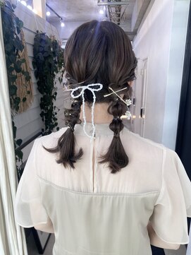 ジゼル 博多(GiseL) 【杏実】ツインアレンジ　パーティーヘアセット　結婚式ヘア