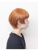 ショートボブ/ワイドバング/ブリーチ/ダブルカラー/オレンジ豊橋