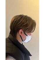 アクセ ショートレイヤーセンターパートハイライト韓国スタイル