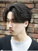 センターパートフェザーパーマシャドウパーマメンズパーマ