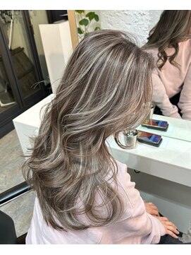ブレンド 渋谷(BLend) ハイライトミディアムヘア暗めカラーデザインカラー