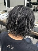 極細ホワイトハイライト×サーフカール【安藤】