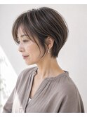 40代50代◎白髪ぼかしハイライト×大人美人ショート