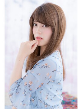 ヘアアンドビューティー ミック(Hair & Beauty miq) 重めスタイル斜めバング暖色系カラーグラマラスワンカールa