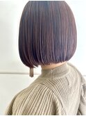 ピンクベージュ・ハイライト・ラインボブ・